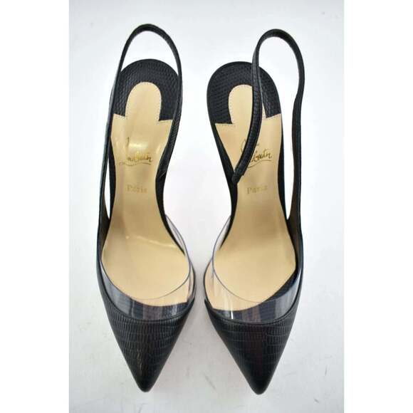 Christian Louboutin Optisexy 100 Black Calf Zarli PVC Sandal Heel Pump Shoe 35.5 - Picture 5 of 9